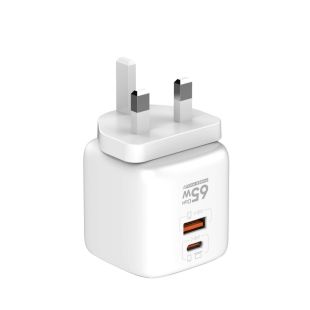 شاحن سريع GaN بقدرة 65 واط مع USB-C وUSB-A من LDNIO