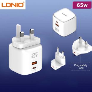 65W GaN Fast Charger with USB-C and USB-A by LDNIO