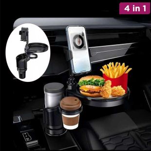4-in-1 Car Cup Holder Phone Mount with Tray