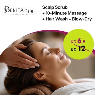 Scalp Buffer + 10-Min Massage + Wash + Blow-Dry at Bonita Salon