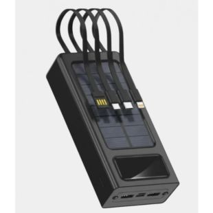 30000mAh Solar Power Bank with 4 Ports and Built In Cables by Lisa & Gary