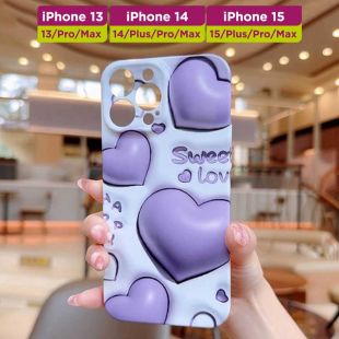 غطاء حماية هاتف Purple Heart لأجهزة آيفون