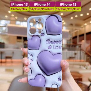 غطاء حماية هاتف Purple Heart لآيفون 14 برو