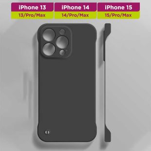 غطاء آيفون نحيف دون حواف - أسود