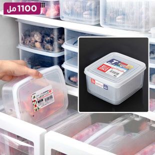 علبة حفظ طعام بلاستيكية مع غطاء محكم - 1100 مل