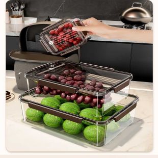 علبة حفظ طعام بلاستيكية مع غطاء محكم