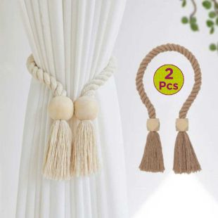 2 Pcs Elegant Magnetic Tassel Curtain Ties