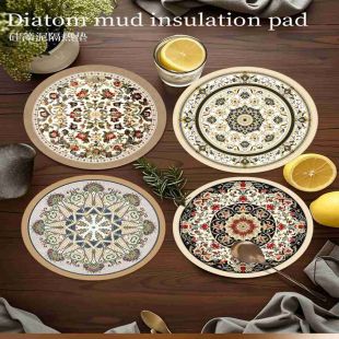 Round Natural Rubber Coaster Placemat - 4 Pcs