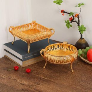 Round Metal Fruit and Snack Plate