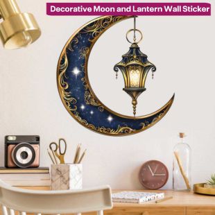 Decorative Moon and Lantern Wall Sticker