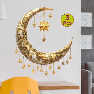 Ornate Crescent Design Wall Sticker - 3 Pieces