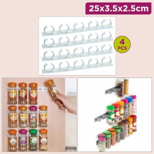 Adhesive Spice and Herb Stand for Kitchen 4 pieces