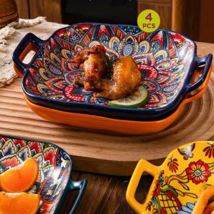 Bohemian Porcelain Plate Set 4 Pieces