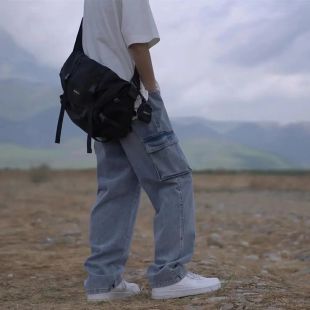 Wide Cargo Jeans Trousers for Men