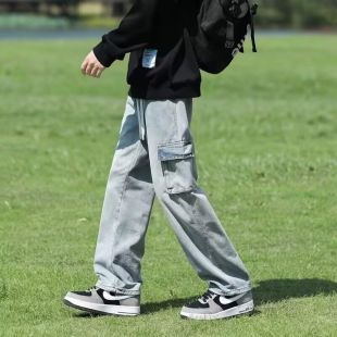 Multi Pocket Denim Pants for Men