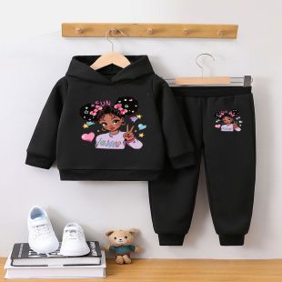Girls Cartoon Sweatshirt and Pants Set