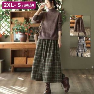 تنورة بنقش مربعات للسيدات