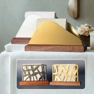 Chinese Style Wooden-Bottomed Tissue Rack