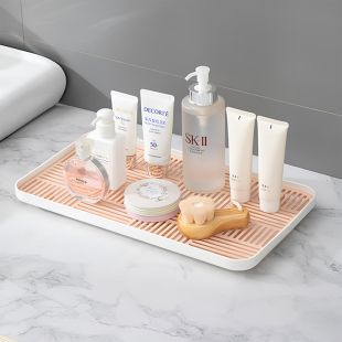 صندوق تخزين بلاستيكي متعدد الأغراض للحمام مع صينية تصريف