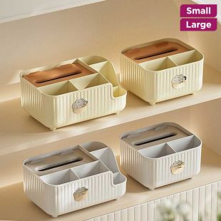 Tissue Box with Multi-Functional Organizer