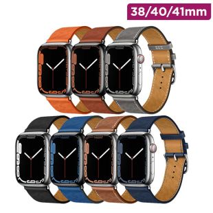 Genuine Leather Breathable Pinhole Strap for Apple Watch 38/40/41mm