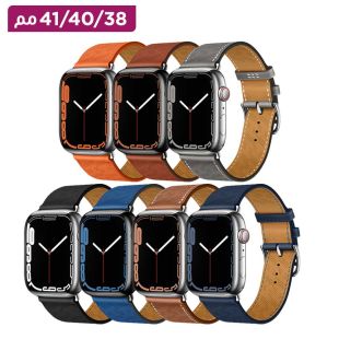 سوار من الجلد بفتحات قابلة للتهوية لساعة أبل الذكية مقاس 38/40/41 مم