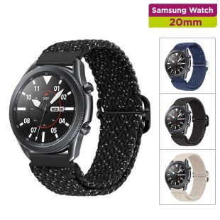 Elastic Nylon Braided With Slide Buckle Watch Strap For Samsung Watch 20mm