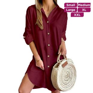 Casual Long-Sleeve Short Dress for Women