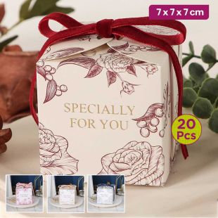 Floral Wedding Candy Box 20 Pcs 7x7x7 cm