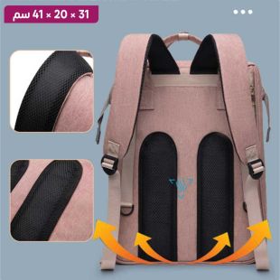 حقيبة ظهر للأم بسرير قابل للطي للرضع 31×20×41 سم