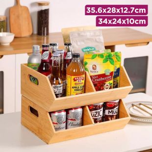 Bamboo Vegetable Storage Basket for Kitchen