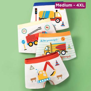 شورت داخلي قطن ولادي منقوش 4 قطع