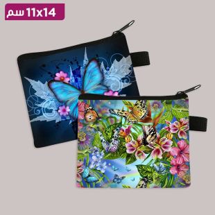 محفظة للبنات بتصميم فراشة 14 × 11 سم