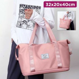 Expandable and Foldable Pink Travel Bag For Women 32 x 20 x 40cm