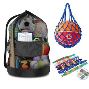 Mesh Sports Ball Storage Bag with Shoulder Strap