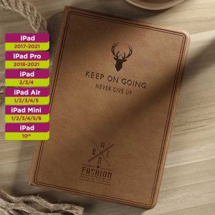 غطاء حماية جلد مقاوم للماء لآيباد - لون جملي