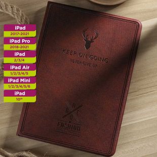 غطاء حماية جلد مقاوم للماء لآيباد - أحمر داكن