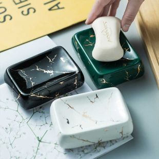 Elegant Ceramic Marble Soap Dish