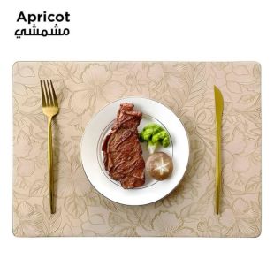 Square Leather Heat Resistant Dining Mat - Apricot