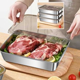 علبة غداء أنيقة ومتينة من الستانلس ستيل الصحي المضاد للبكتيريا - 1 حبة