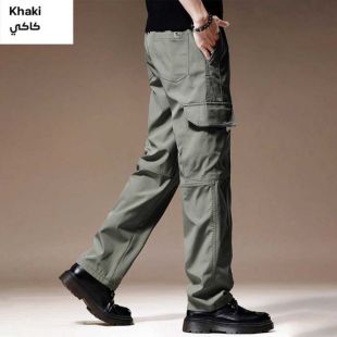 بنطلون Cargo متعدد الجيوب للرجال - كاكي - XL