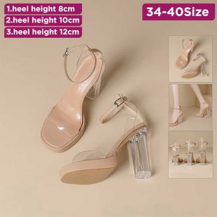 Women's Transparent High-Heel Sandal - 34 to 40