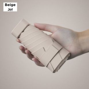مظلة شمسية أنيقة بستة دعامات للسيدات - 90 × 52 سم - بيج