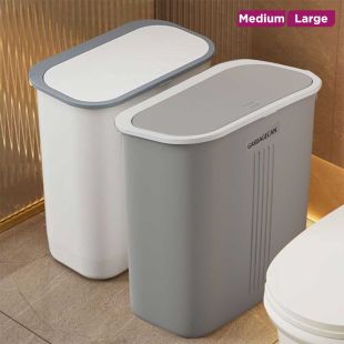 Covered Bathroom Trash Bin