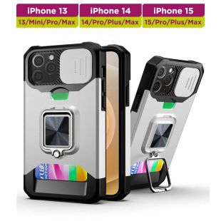 غطاء حماية مع حافظة بطاقات لأجهزة آيفون