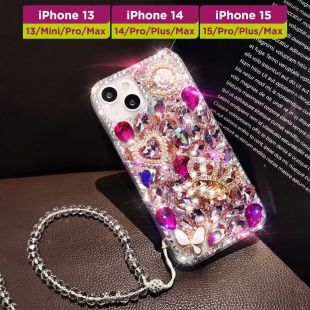 غطاء حماية أكريليك قلب وتاج لأجهزة آيفون