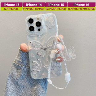 غطاء حماية أنيق مع سلسلة مزدوجة لأجهزة آيفون