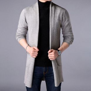 Long Sleeve Knit Cardigan for Men