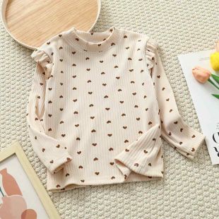 بلوزة صوف مزخرفة بتصميم Heart للبنات