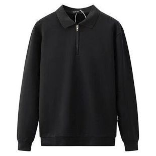 Long Sleeve Polo Shirt Half Zip for Men